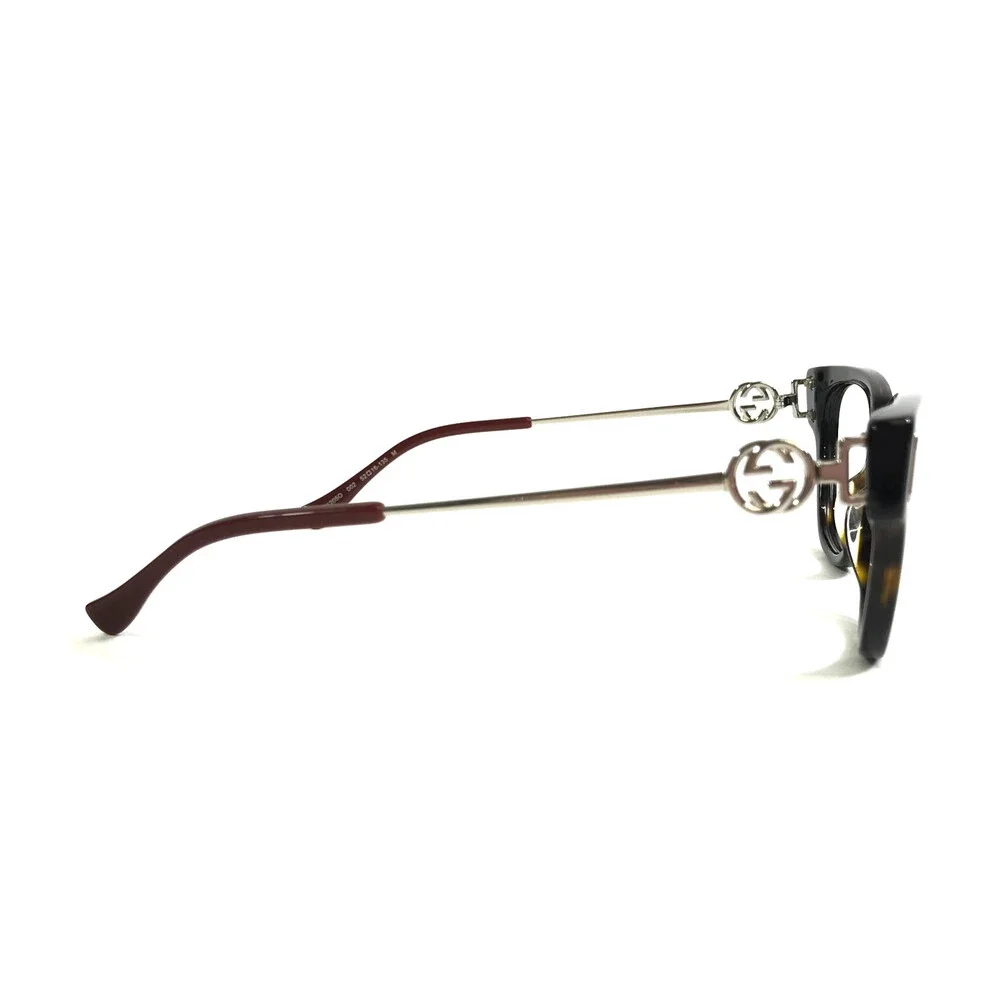 Gucci Eyeglasses Frames GG1205O 002 Tortoise Silver Cat Eye Full Rim 52-16-135